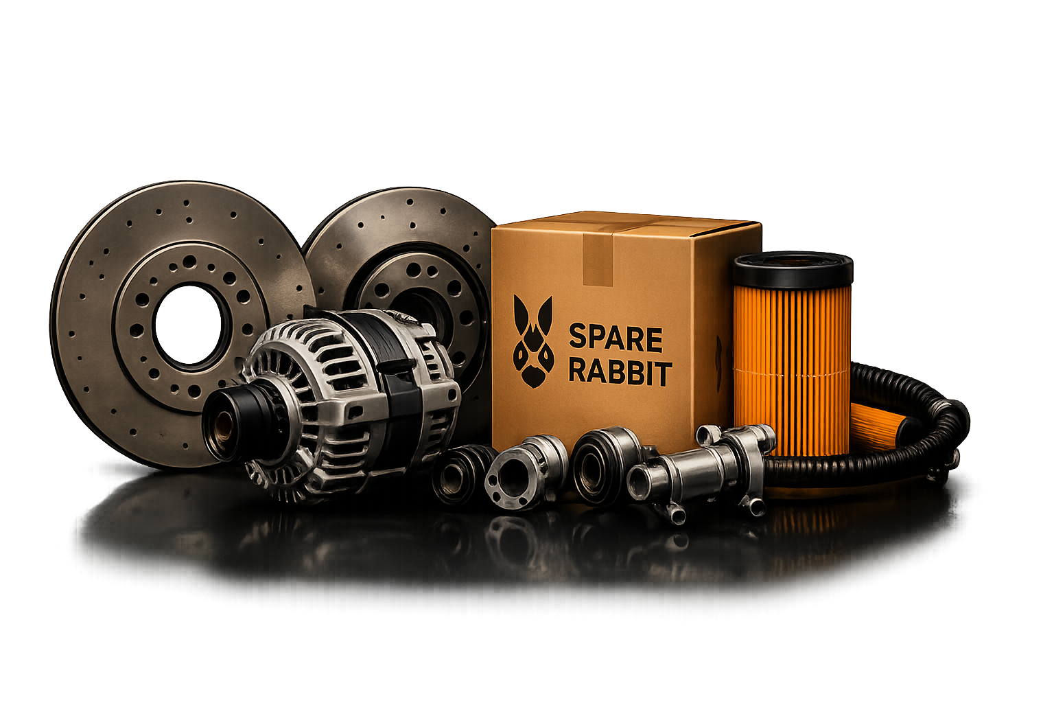 SpareRabbit box with vehicle spare parts